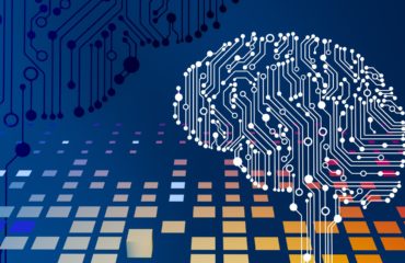 a computer circuit board with a brain on it