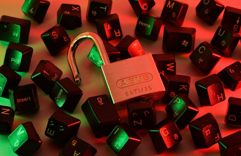 red and black love lock